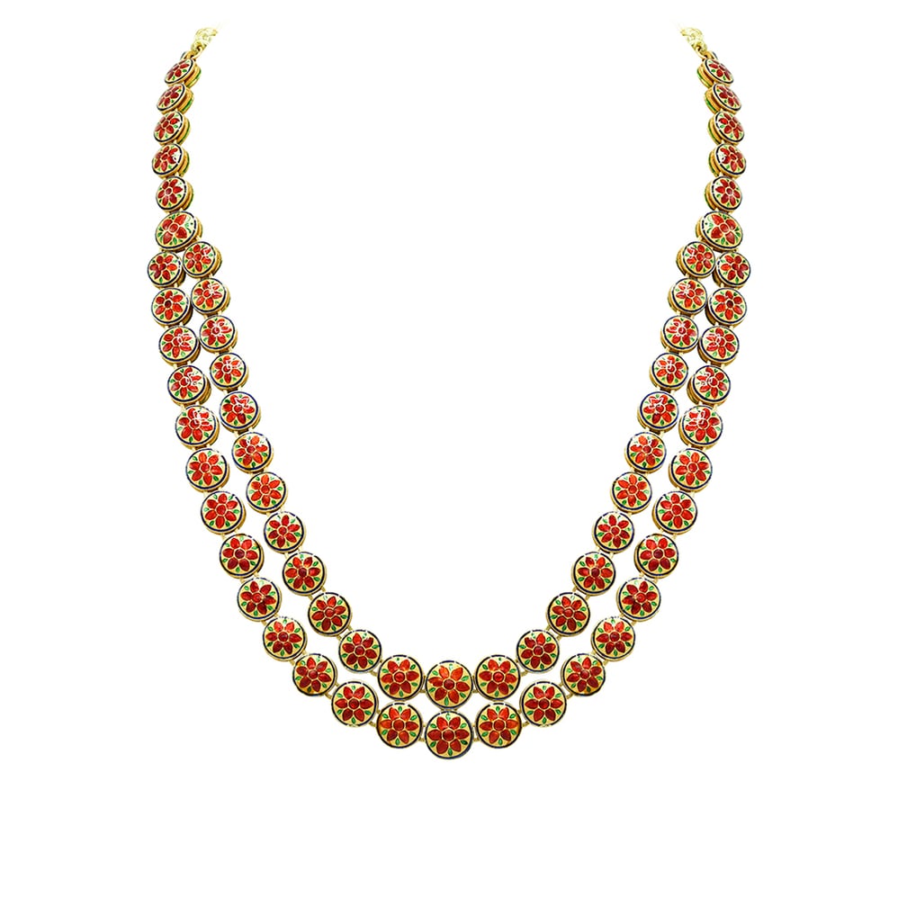 Double-Line Ivory Polki Necklace